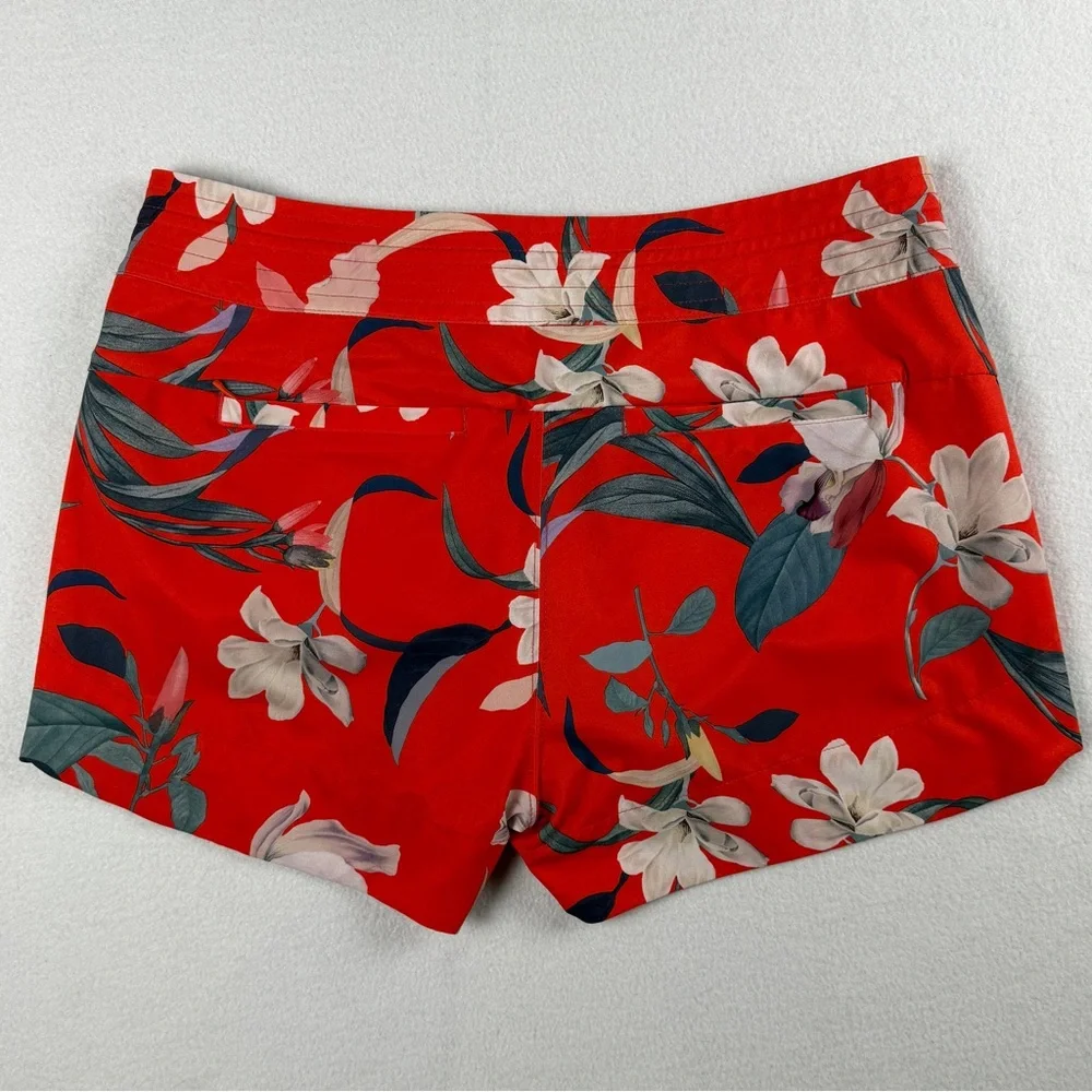 Athleta Women's Printed Hudson‎ Floral Boardshorts Red Sz 8
